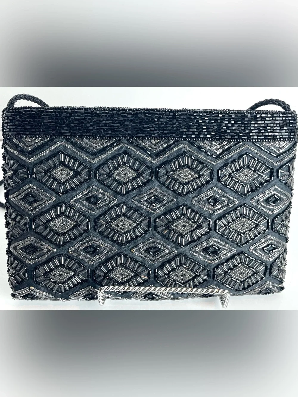 Black Beaded Evening Bag